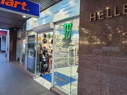 There's something different about this convenience store in Sydney. It has a flight simulator