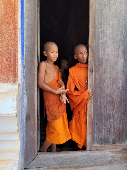 Novices in Cambodian Monastery