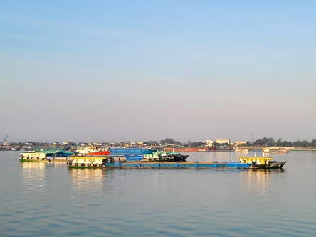 Barges on the Mekong Delta