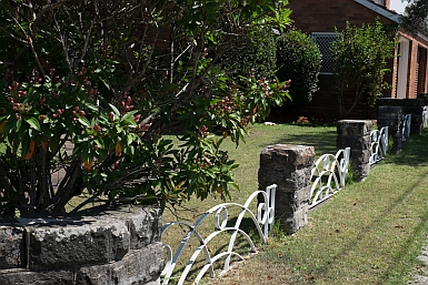 Stone and Metal Fence