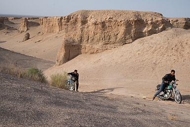 Biking in the Maranjab Desert