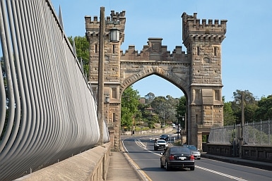 Walking across Long Gully Bridge