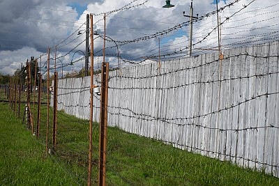 Barbed wire fences at a Labour Camp in Russia